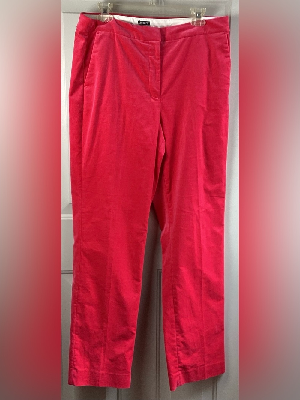 J. Crew Pink Kate Straight-Leg Pants corduroy
